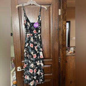 Floral Black Jumpsuit